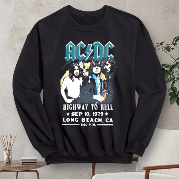 Urban Outfitters AC/DC Highway To Hell Poster Crew Neck Sweatshirt - Picture 1 of 11
